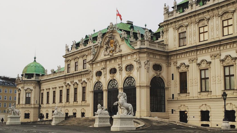 The entrance to the Belvedere Museum in Vienna.