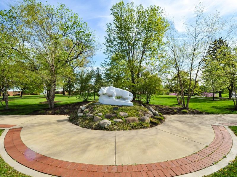 A photo of the Lion Shrine at Penn State Beaver