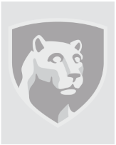 A photo of a gray Nittany Lion shield