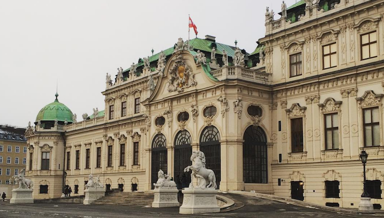 The entrance to the Belvedere Museum in Vienna.