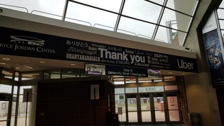 A banner with the words "Thank You" in various languages