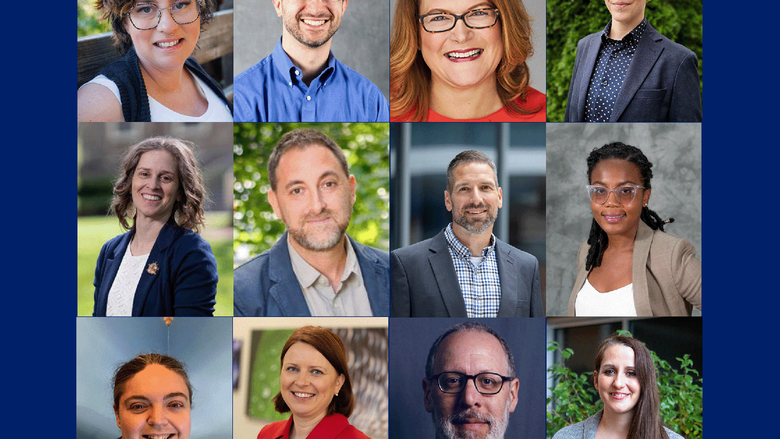 The 2024-25 Teaching and Learning Technologies Faculty Advisory Committee members are, from top left, Alison Borkowska, Chris Gamrat, Dawn Pfeifer Reitz, Dylan Paré; Emily Rimland, Kevin Haworth, John Haubrick, Kimberley Hemmings-Jarrett; Mary Ann Smith, Melanie Miller Foster, Stuart Selber and Tiffany Petricini. Not pictured is Seth Powless. 