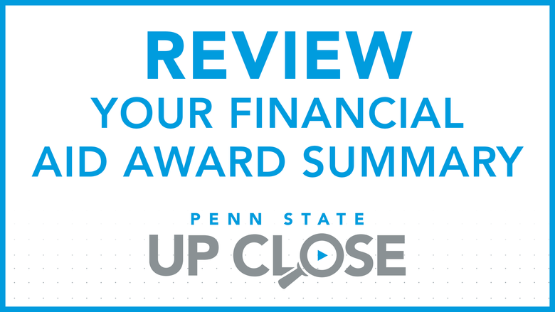 review your financial aid award summary