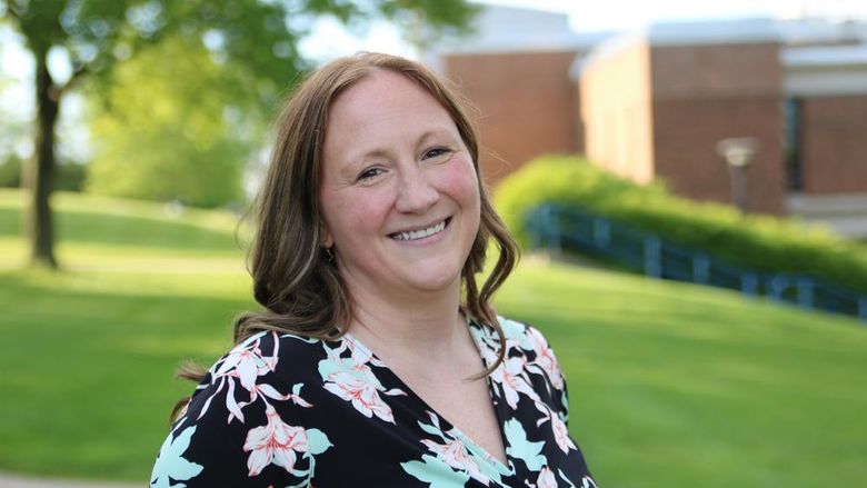 A photo of JoAnn Maxin outside on the Penn State Beaver campus