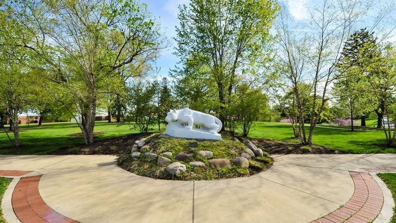 A photo of the Lion Shrine at Penn State Beaver