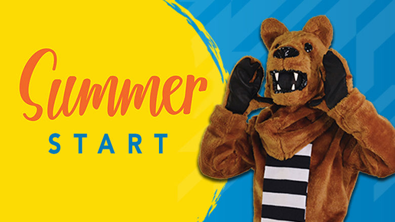 Summer Start ad with photo of Nittany Lion mascot