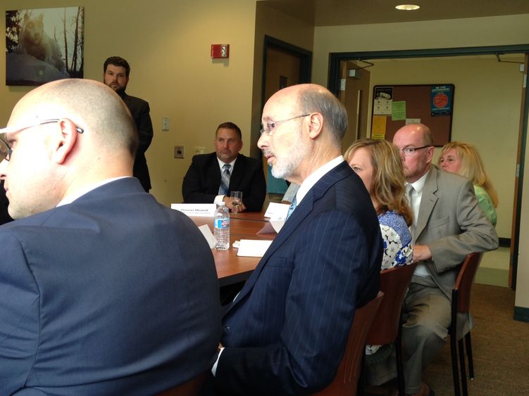 Gov. Tom Wolf talks with local leaders.